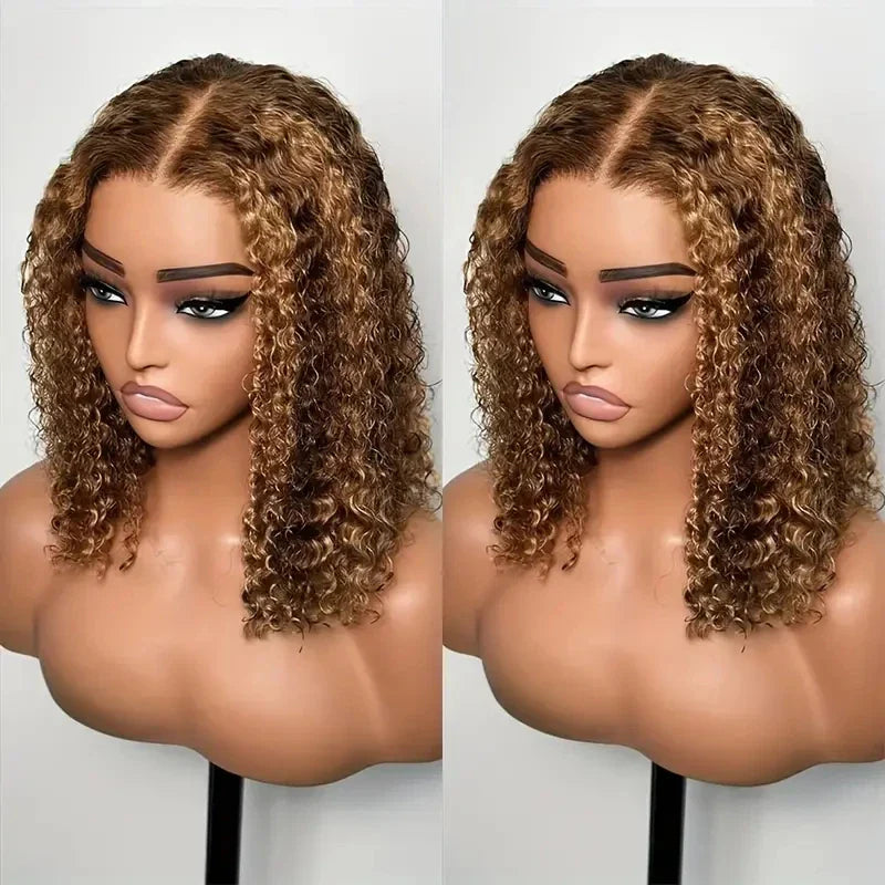 Perismoda Highlight Wig 7X5 Deep Wave Brown With Blonde Color Ready To Go Wig